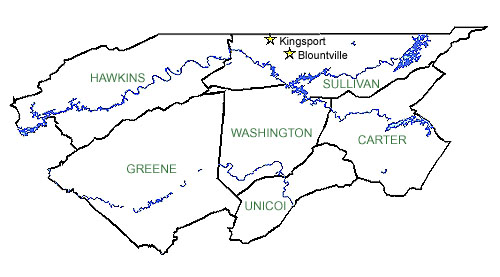 The Tri-Cities Area includes Sullivan County in Tennessee.