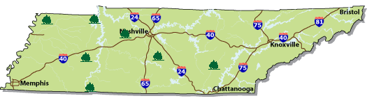 Image Map of Tennessee