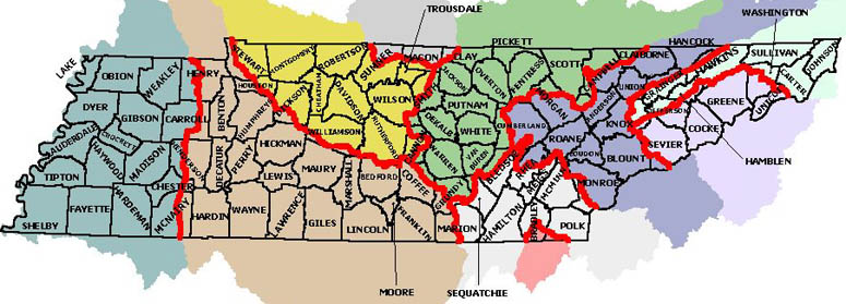 Major River Basins in Tennessee
