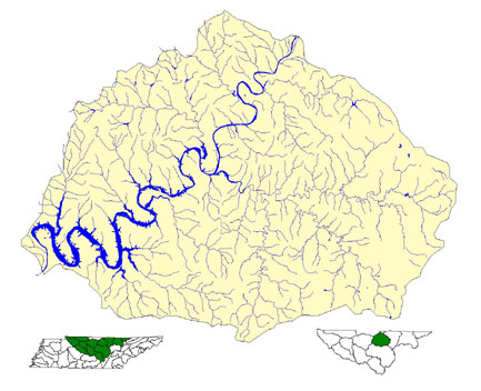Cordell Hull Lake Watershed Map