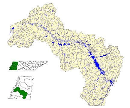 Hatchie River Watershed Map