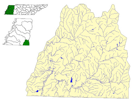 Little Hatchie River Watershed Map