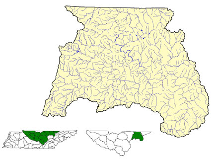 South Fork Cumberland River Watershed Map